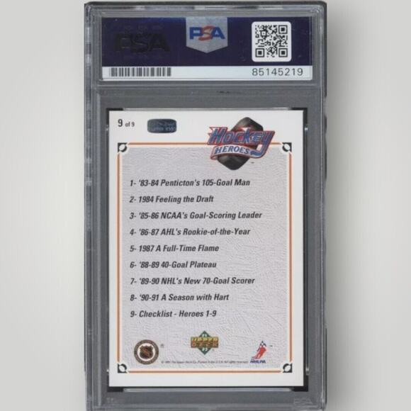 1991 Upper Deck Heroes Checklist #9 Brett Hull Autograph PSA DNA Authentic Auto - Picture 2 of 2
